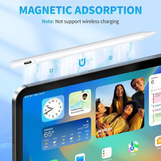 Alt view image 6 of 7 - Stylus Pen Active Stylus Pen Compatible for iOS and Android Touchscreens/Phones Rechargeable Stylus Pen with Dual Touch Screen Stylus Pencil for A-pple/Android/Tablet 16.5CM White