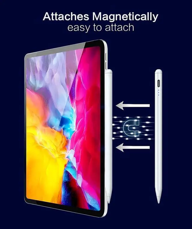 Alt view image 7 of 7 - Stylus Pen for iPad 6th-11th Generation 10 Mins Fast Charge  Pencil Compatible with 2018-2025 iPads Pencil  Pen for iPad Pro 11/12.9/M4 Air 3/4/5/M2/M3 Mini 5/6 Gen-White