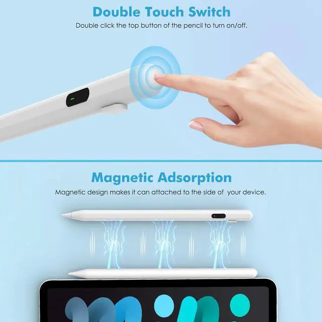 Alt view image 5 of 7 - Stylus Pen for Touch Screen Active Universal Stylus Pen Compatible with iPad/iPhone/ and Other iOS/Android Smartphone and Tablet Devices Tablet Pen with Power Display White