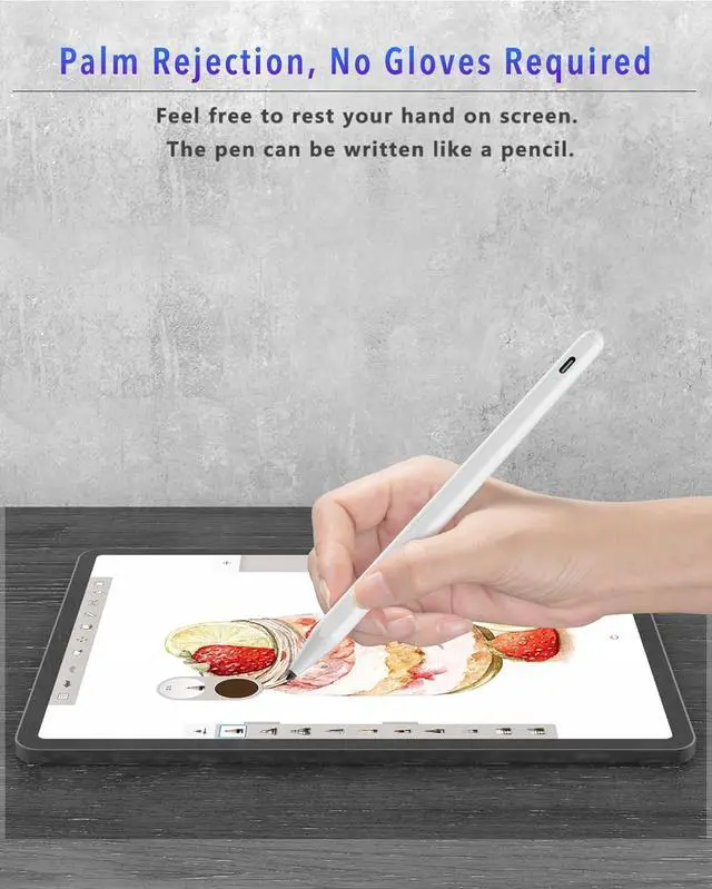 Alt view image 3 of 7 - Stylus Pen for iPad (2018-2025) with Fast Charging & Palm Rejection Pencil for  iPad 11th A16/10/9/8/7/6th Pro 1113M4/12.9 inch Air 11/13 inch M3 2025&M2 2024/5/4/3rd Mini A17 Pro/6/5th