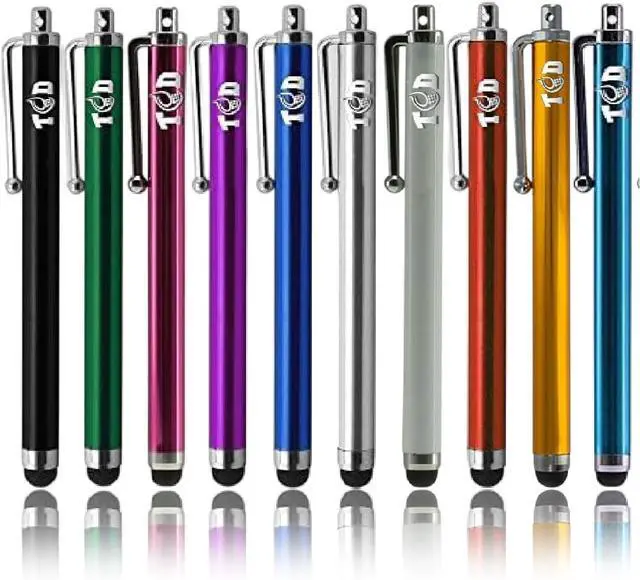 Main image of TCD 10 Pack Stylus Pen for Touch Screen Universal Capacitive Digital Stylus Pen for iPad iPhone Tablet Laptop  Premium Thick Styluses for All Touchscreen Devices with Rubber Tip Multi Colors