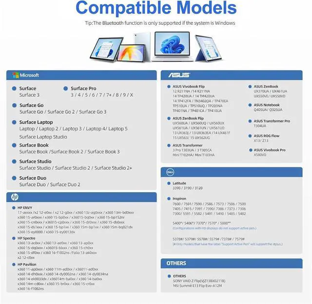 Alt view image 2 of 6 - Slim Pen 2 for  Surface with 4096 Pressure Eraser & Right-Click Palm Rejection Graphite Nib for Surface Pro 11/10/9/8/7/6/5/4/3/X Surface Go 3/2/1 Book 3/2/1 Laptop1-3 Surface Studio 2+/2/1