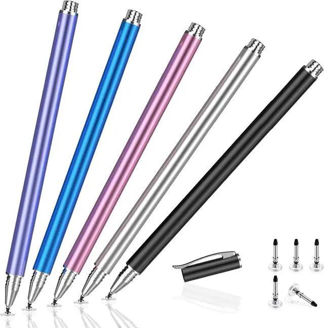 Main image of Stylus Pen for Touchscreen 5 Pack High Sensitivity Capacitive Stylus Pencil for iPad iPhone Chromebook Android Tablets Universal Touch Screens with Extra 5 Disc Tips