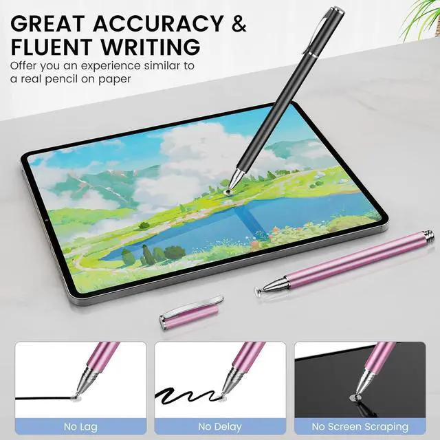 Alt view image 2 of 6 - Stylus Pen for Touchscreen 5 Pack High Sensitivity Capacitive Stylus Pencil for iPad iPhone Chromebook Android Tablets Universal Touch Screens with Extra 5 Disc Tips
