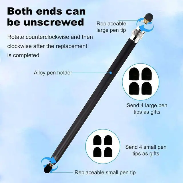 Alt view image 4 of 6 - 4 Pcs Stylus Pen for Touch Screen Work for iPad/iPhone/Android Tablets Stylus 2-in-1 Sensitivity and High Precision Compatible with All Touch Screens