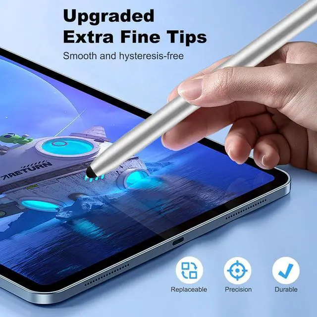 Alt view image 6 of 6 - 4 Pcs Stylus Pen for Touch Screen Work for iPad/iPhone/Android Tablets Stylus 2-in-1 Sensitivity and High Precision Compatible with All Touch Screens
