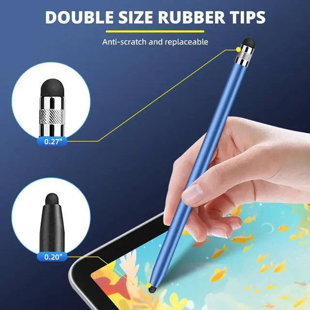 Alt view image 2 of 7 - Stylus Pen for Touchscreen [5 Pack] Stylus for iPad iPhone Android Phone Tablet Stylist High Sensitivity & Precision Fine Point Rubber Ends Universal capacitive Touch Screen Pencil