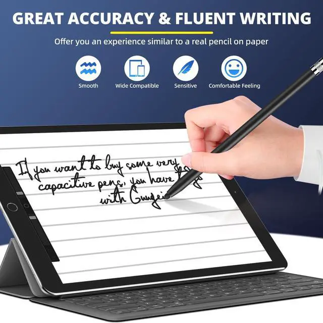Alt view image 5 of 7 - Stylus Pen for Touchscreen [5 Pack] Stylus for iPad iPhone Android Phone Tablet Stylist High Sensitivity & Precision Fine Point Rubber Ends Universal capacitive Touch Screen Pencil