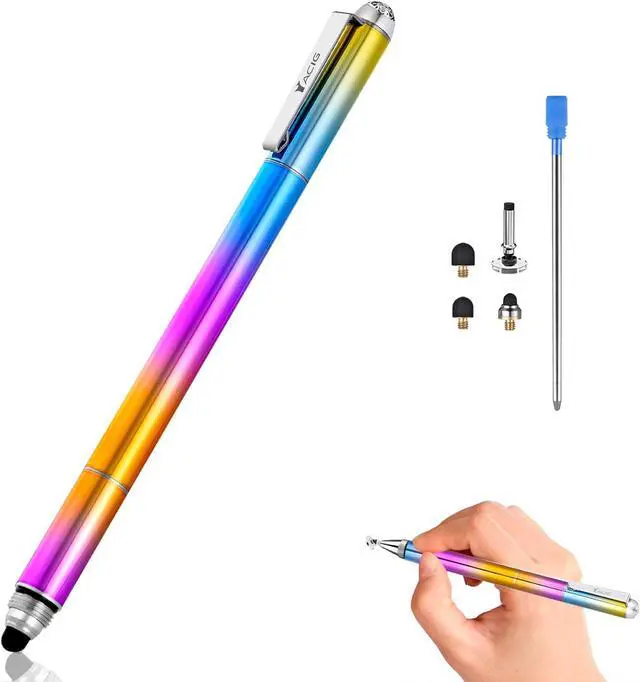 Alt view image 7 of 7 - Stylus Pens for Touch Screens 3 in 1 Stylus Pen for iPad iPhone Drawing Stylist with Extra 4 Stylus Tips and 1 Pen Refill Styluses for Tablets Laptop Android Universal Touch Devices (Rainbow)