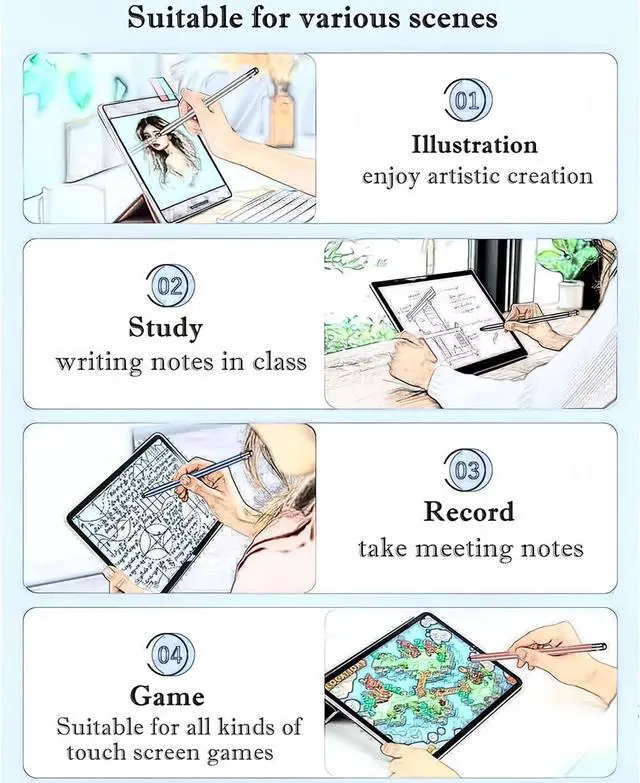 Alt view image 5 of 6 - 6 Pack Stylus Pen for Touchscreen 2 in 1 High Sensitivity Capacitive Stylus Pen for iPad iPhone Android Smartphone Tablets and All Universal Touch Screens Devices with Fine Tip Stylus