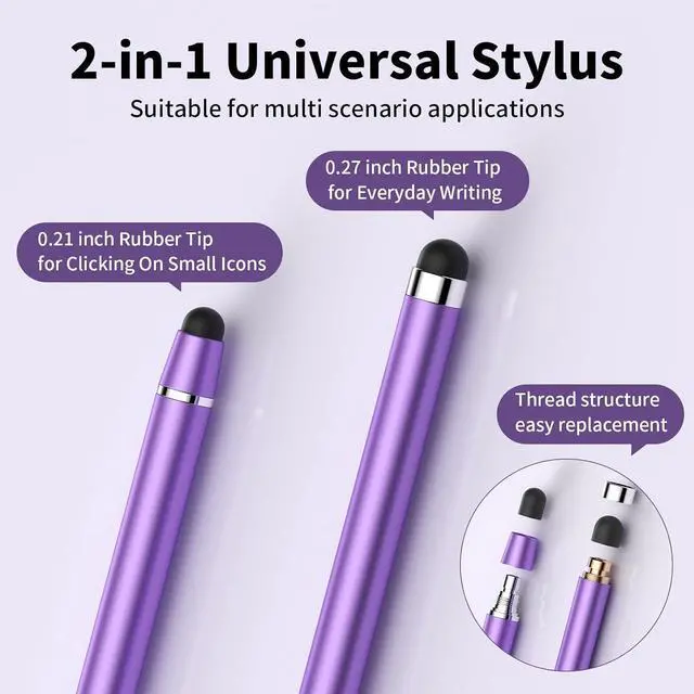Alt view image 2 of 7 - Stylus Pen for Touchscreen 2 in 1 High Precision and Sensitivity Stylus Pen Stylus Pen for iPad/iPhone/Android/ Smartphone and Tablets Compatible with All Touch Screens(10 Colors Stylus)