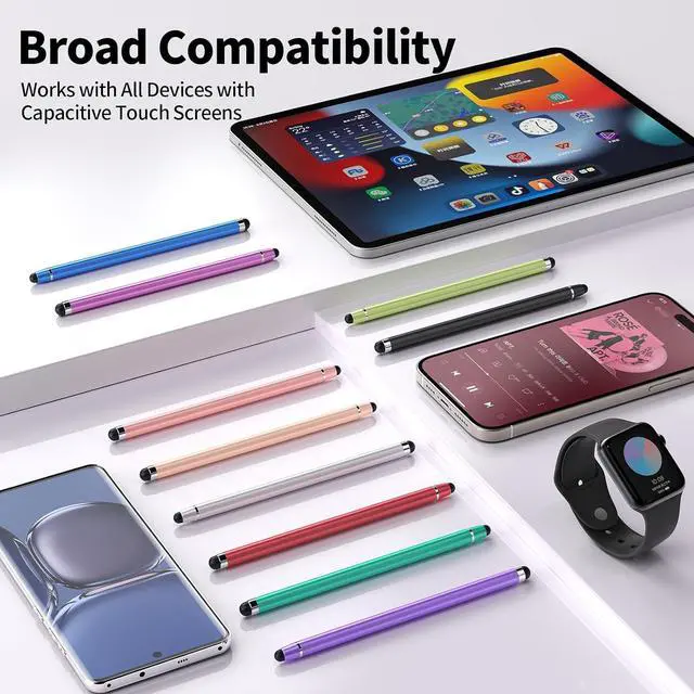 Alt view image 6 of 7 - Stylus Pen for Touchscreen 2 in 1 High Precision and Sensitivity Stylus Pen Stylus Pen for iPad/iPhone/Android/ Smartphone and Tablets Compatible with All Touch Screens(10 Colors Stylus)