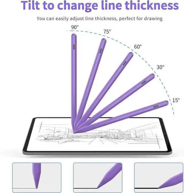 Alt view image 7 of 7 - Stylus Pen for  iPad 2025-2018 Faster Charge  Pencil for iPad with Tilt Sensitivity & Palm Rejection & Magnetic Compatible iPad 10/9/8/7/6 Pad Air 3/4/5 Pro 12.9/11 Mini 6/5 M2 M4