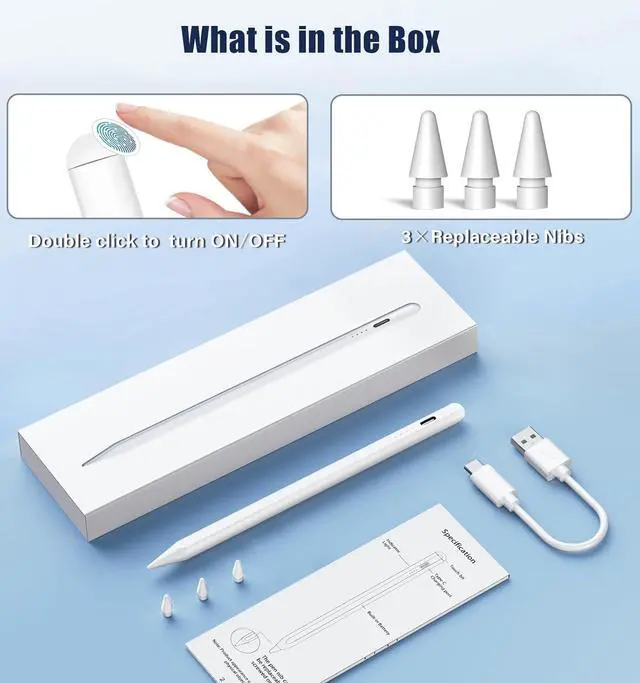 Alt view image 6 of 7 - Compatible with  iPad 2025-2018 iPad Pencil for 10 Generation Fast Charge and Palm Rejection Stylus Pen for iPad 10/9/8/7/6th Gen Air 11-13/M3/M2/5/4/3rd  Pro 11/12.9/13/M4 Mini 6/5th