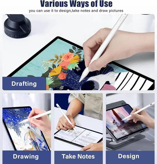 Alt view image 7 of 7 - Compatible with  iPad 2025-2018 iPad Pencil for 10 Generation Fast Charge and Palm Rejection Stylus Pen for iPad 10/9/8/7/6th Gen Air 11-13/M3/M2/5/4/3rd  Pro 11/12.9/13/M4 Mini 6/5th