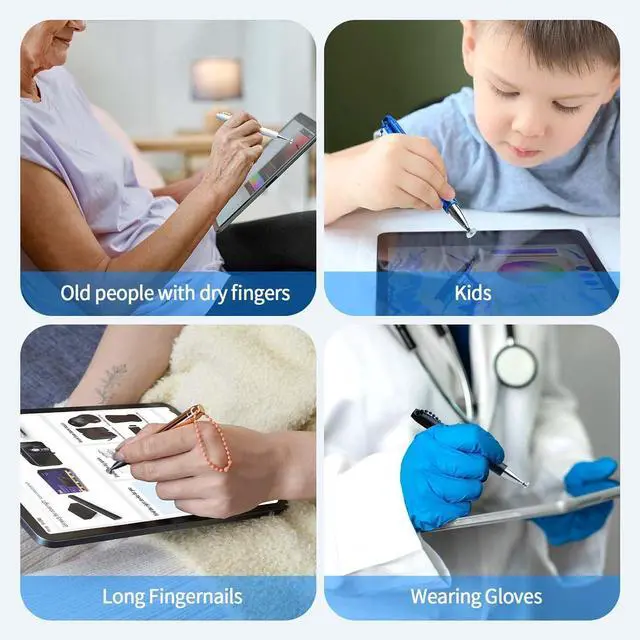 Alt view image 5 of 6 - Stylus Pens for Touch Screens Portable High Precision Capacitive Stylus for iPad iPhone  Galaxy All Universal Touch Screen Devices (5-Pack(Black/White/Blue/Silver/Rose Gold))