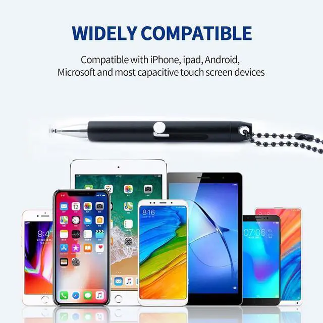 Alt view image 6 of 6 - Stylus Pens for Touch Screens Portable High Precision Capacitive Stylus for iPad iPhone  Galaxy All Universal Touch Screen Devices (5-Pack(Black/White/Blue/Silver/Rose Gold))