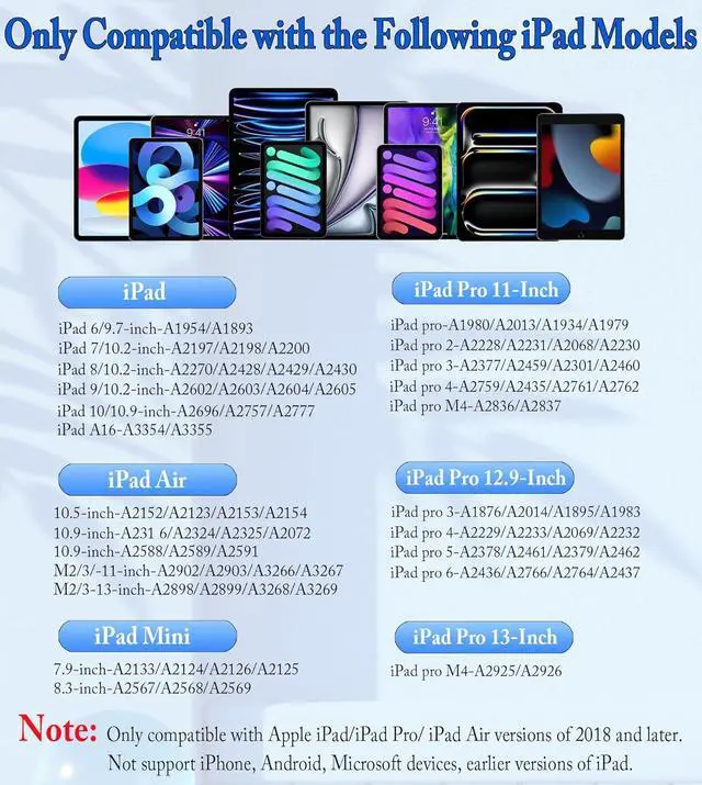 Alt view image 2 of 6 - Stylus Pen for iPad 2018-2025 Pencil for Pad 9th&10th Generation with Tilt Palm Rejection Pencil Compatible with  iPad 6/7/8/9/10/A16 Pro 11/12.9/13/M4 Mini 5/6 Air 3/4/5/M2/M3 - Black
