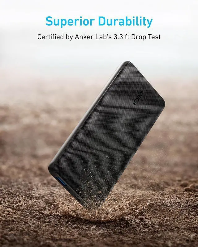 Alt view image 4 of 7 - Power Bank(PowerCore 10K) Compact Travel-Ready 10 000mAh Battery Pack with PowerIQ Charging Technology 5V/3A High-Speed Charging for iPhone iPad and More (USB-C Input and OutputBlack1pack)