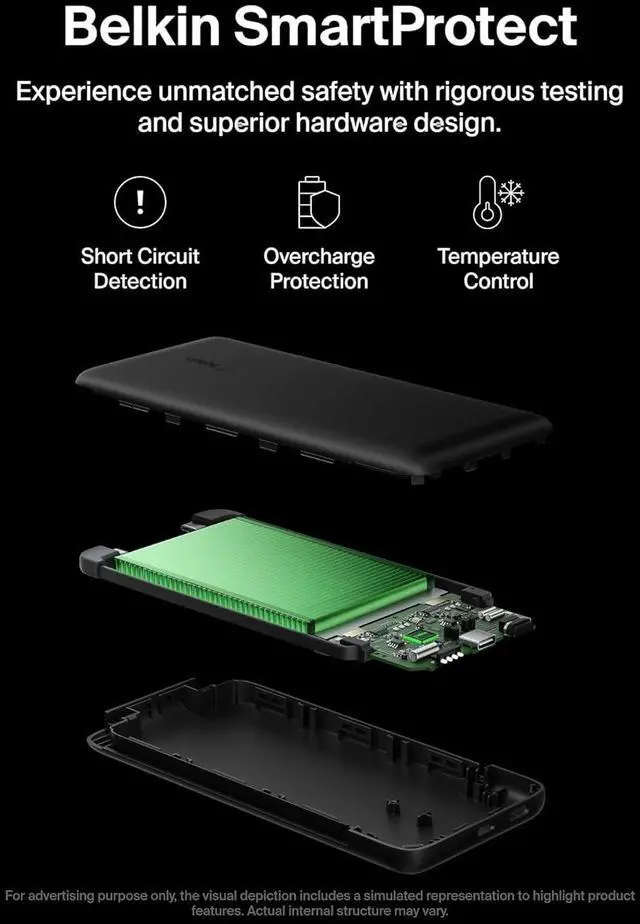Alt view image 6 of 7 - Portable Charger Power Bank 10 000mAh 23W w/Integrated Lightning Cable & USB-C Cable - iPhone Charger Battery Pack for  iPhone 16 15 14 Galaxy S25 Pixel 9 Travel Essentials - Black