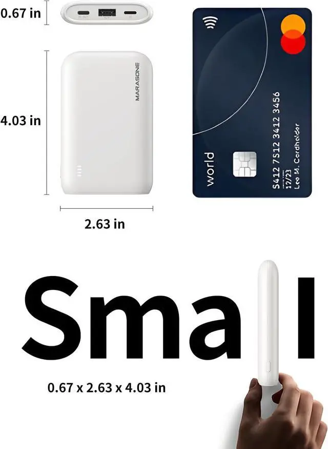 Alt view image 3 of 7 - Portable Charger Slimmest 10000mAh 22.5W PD Fast Power Bank USB C in&Out High-Speed Charging Battery Pack Compatible with iPhone 16 15 14 13 X  S22 S21 Google iPad etc