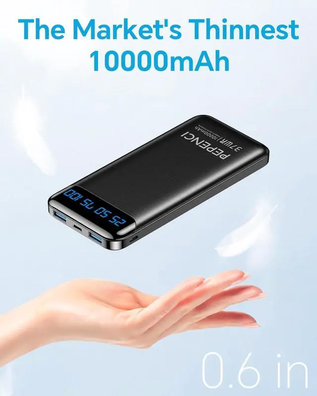 Alt view image 3 of 7 - Portable Charger Power Bank 10000mah Power Bank USB C in&Out Cell Phone Portable Power Bank Fast Charging Slim Portable Phone Charger Battery for iPhone  Galaxy Pixel Moto Tablet