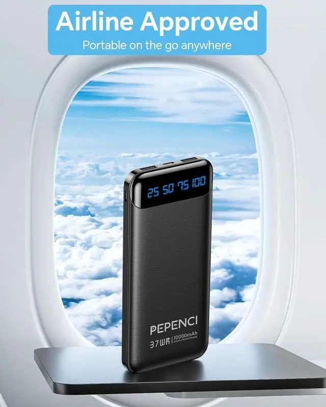 Alt view image 4 of 7 - Portable Charger Power Bank 10000mah Power Bank USB C in&Out Cell Phone Portable Power Bank Fast Charging Slim Portable Phone Charger Battery for iPhone  Galaxy Pixel Moto Tablet