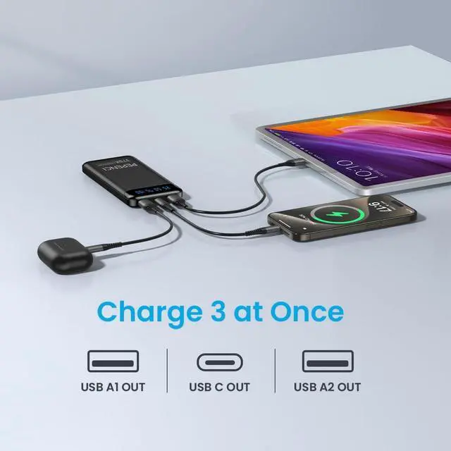 Alt view image 5 of 7 - Portable Charger Power Bank 10000mah Power Bank USB C in&Out Cell Phone Portable Power Bank Fast Charging Slim Portable Phone Charger Battery for iPhone  Galaxy Pixel Moto Tablet