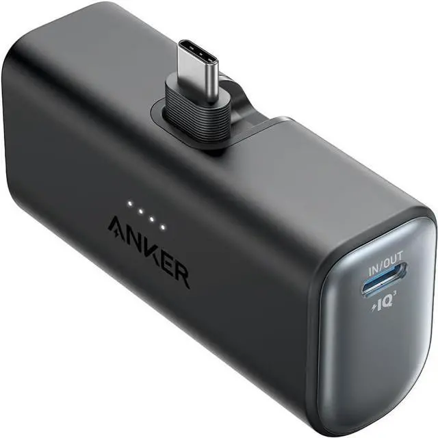 Alt view image 4 of 7 - Nano Power Bank with Built-in USB-C Connector 5 000mAh Portable Charger 22.5W for iPhone 16/15 Series  iPad Pro/Air and More
