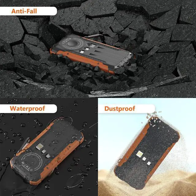 Alt view image 5 of 7 - Solar Charger Power Bank 20000mAh Portable Wireless Charger 15W Fast Charging External Battery Pack with Dual Flashlight and USB C Outputs. Outdoor Mobile Power Compatible with Cell Phones