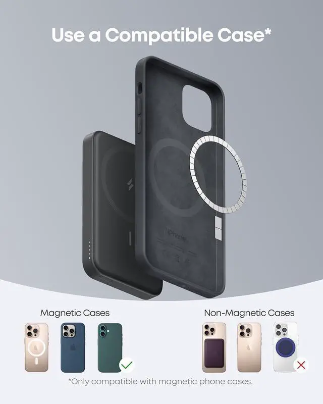 Alt view image 6 of 6 - 622 Magnetic Battery (MagGo) 5 000mAh Foldable Magnetic Wireless Portable Charger with Stand and USB-C Port (On The Side) Magsafe-Compatible for iPhone 16/15/14/13 Series