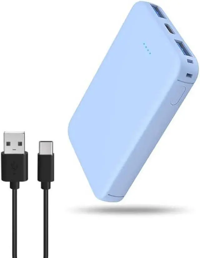 Alt view image 4 of 7 - S22 Portable Charger Power Bank 5000mAh External Battery Pack Compatible for iPhone 15 14 13 12 11 X  S22 S21 Google iPad etc(Blue)