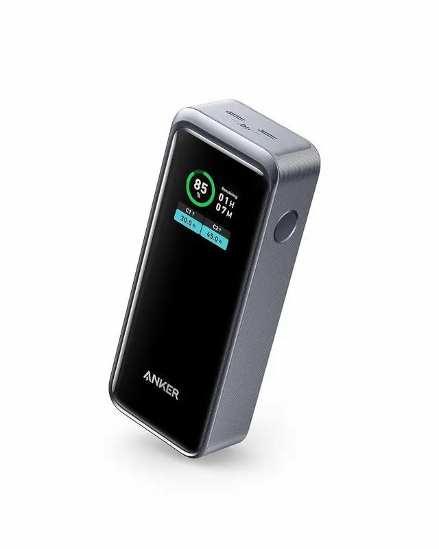 Main image of Anker Prime Power Bank, 12,000 mAh 2-Port Portable Charger with 130W Output, Smart Digital Display, Compatible with iPhone 15/15 Plus/15 Pro/15 Pro Max, iPhone 14/13 Series, Samsung, MacBook, Dell