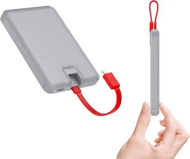 Alt view image 3 of 6 - Small Portable Charger for iPhone S22 5000mAh Fast Charging Power Bank Mini Battery Pack Backup Charger Compatible with iPhone 14/14 Pro Max/13/13 Pro/12 Pro/11/XS/XR/X/8/7/6 etc (Grey)