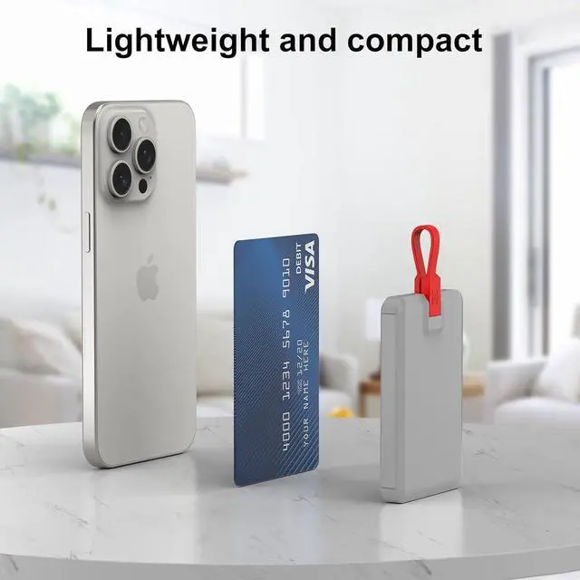 Alt view image 4 of 6 - Small Portable Charger for iPhone S22 5000mAh Fast Charging Power Bank Mini Battery Pack Backup Charger Compatible with iPhone 14/14 Pro Max/13/13 Pro/12 Pro/11/XS/XR/X/8/7/6 etc (Grey)
