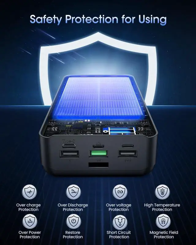 Alt view image 5 of 7 - Portable Charger 60000mAh Power Bank - 22.5W Fast Charging External Battery Pack, LED Display USB C Portable Cell Phone Charger for iPhone 15/14/13 Pro, Android, Samsung Galaxy, Etc
