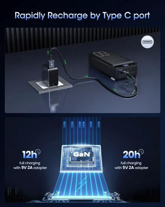 Alt view image 7 of 7 - Portable Charger 60000mAh Power Bank - 22.5W Fast Charging External Battery Pack, LED Display USB C Portable Cell Phone Charger for iPhone 15/14/13 Pro, Android, Samsung Galaxy, Etc