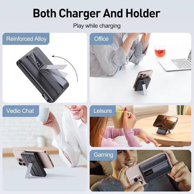 Alt view image 5 of 7 - 2025 Latest Magnetic Wireless Portable Charger Power Bank - 10000mAh Mag-Safe 22.5W PD Fast Max Charging with Built-in LED Display Magnetic Battery Pack for iPhone 16/15/14/13/12/Pro/Mini/Pro Max