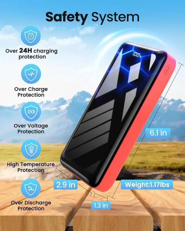 Alt view image 6 of 7 - Portable Charger Power Bank 50000mAh 22.5W Fast Charging Battery Pack USB C Quick Charge 3 Outputs & 2 Inputs LED Display External Cell Phone Battery Bank for iPhone 16/15/14/13  Android