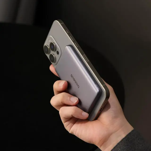 Alt view image 7 of 7 - Picogo Power Bank 0.3 Ultra Slim 5000mAh MagSafe Portable Charger with USB-C Braided Cable Card-Size Magnetic Battery Pack Alloy Wireless Fast Charger for iPhone 16/15/14/13/12 Lightweight