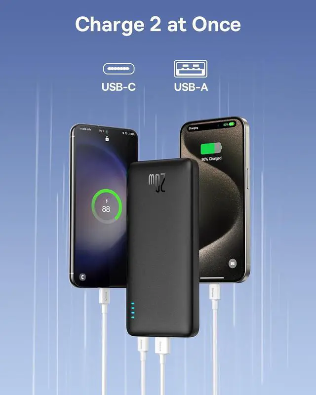 Alt view image 4 of 7 - Portable Charger 20W PD QC Power Bank Fast Charging 10000mAh Slim Battery Pack Charger Portable with USB C in&Out for iPhone 15 14 13 12 11  S23 S22 Google LG iPad