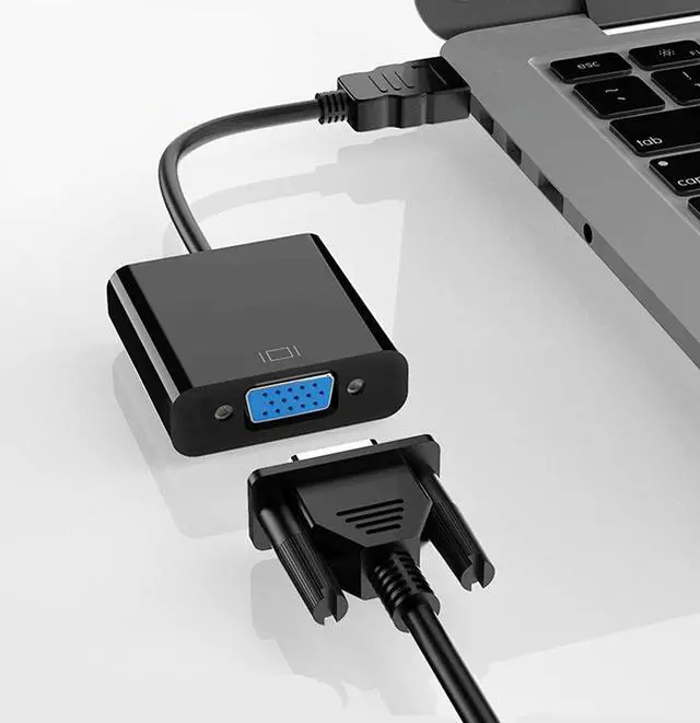 Alt view image 2 of 6 - Isptewhie HDMI to VGA  Gold-Plated HDMI to VGA Adapter  Male to Female for Computer  Desktop  Laptop  PC  Monitor  Projector  HDTV  Chromebook  Raspberry Pi  Roku  Xbox and More