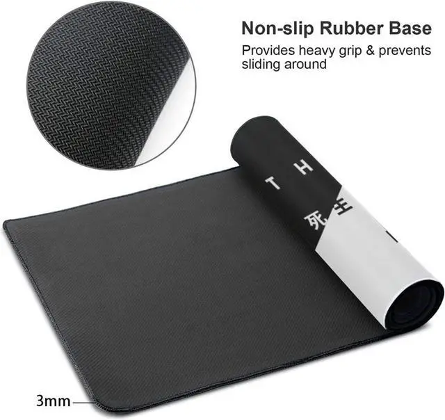 Alt view image 3 of 5 - Isptewhie Black and White Cherry Blossom Gaming Mouse Pad XL  Extended Large Mouse Mat Desk Pad  Stitched Edges Mousepad  Long Nonslip Rubber Base Mice Pad  31.5 X 11.8 Inch