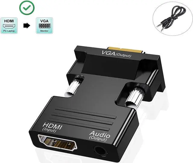 Alt view image 2 of 7 - isptewhie HDMI to VGA Adapter  Audio Output Cable Computer Set-top Box Converter Connector Adapter for Laptop  PC  Monitor  Projector  HDTV  Chromebook  Roku  Xbox(3.5mm Stereo Cable Included)