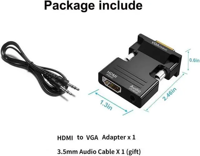 Alt view image 6 of 7 - isptewhie HDMI to VGA Adapter  Audio Output Cable Computer Set-top Box Converter Connector Adapter for Laptop  PC  Monitor  Projector  HDTV  Chromebook  Roku  Xbox(3.5mm Stereo Cable Included)