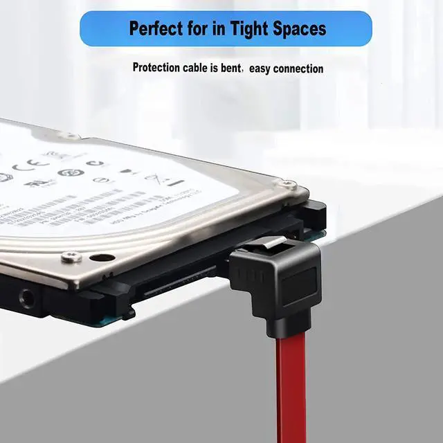 Alt view image 4 of 6 - isptewhie SATA III Cable 3-Pack  SATA III 6Gbps 7pin Female to Female 90 Degree Right Angle Data Cable 18 Inch Compatible for SATA HDD  SSD  CD Driver  CD Writer - Red