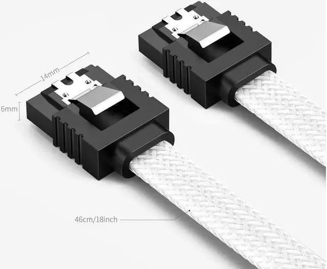 Alt view image 2 of 6 - isptewhie 3PACK SATA Cable III 3 Pack 6Gbps Straight HDD SDD Data Cable with Locking Latch 50cm 18 Inch for SATA HDD  SSD  CD Driver  CD Writer  White