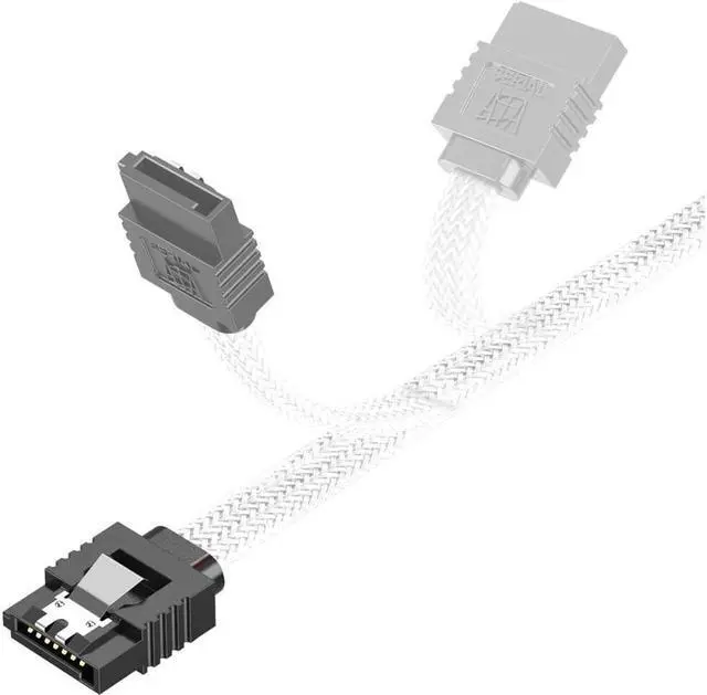 Alt view image 6 of 6 - isptewhie 3PACK SATA Cable III 3 Pack 6Gbps Straight HDD SDD Data Cable with Locking Latch 50cm 18 Inch for SATA HDD  SSD  CD Driver  CD Writer  White