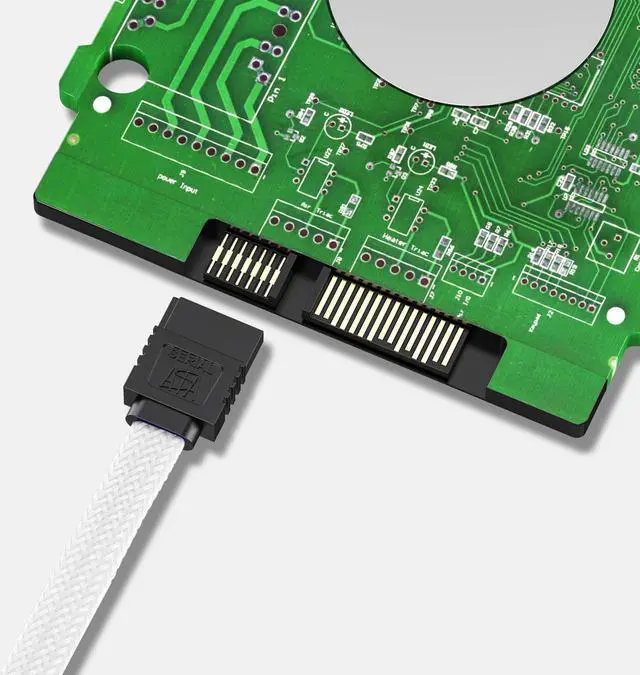 Alt view image 6 of 7 - isptewhie 3PACK SATA Cable III 3 Pack 90 Degree Straight to Right Angle 6Gbps HDD SDD SATA Data Cable with Locking Latch 50cm 18 Inch for SATA HDD  SSD  CD Driver  CD Writer  White
