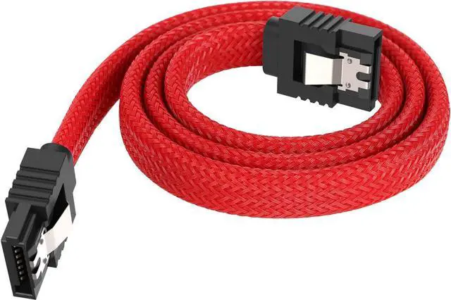 Alt view image 2 of 7 - 3PACK SATA Cable III isptewhie 3 Pack 6Gbps Straight HDD SDD Data Cable with Locking Latch 50cm 18 Inch for SATA HDD  SSD  CD Driver  CD Writer  Red
